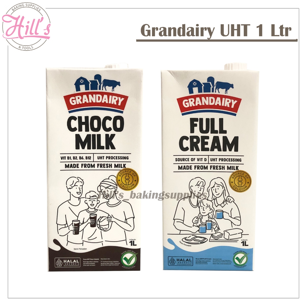 

GRANDAIRY SUSU UHT 1 Ltr FULL CREAM HALAL / CHOCO MILK 1L Liter 1000ml VANILA