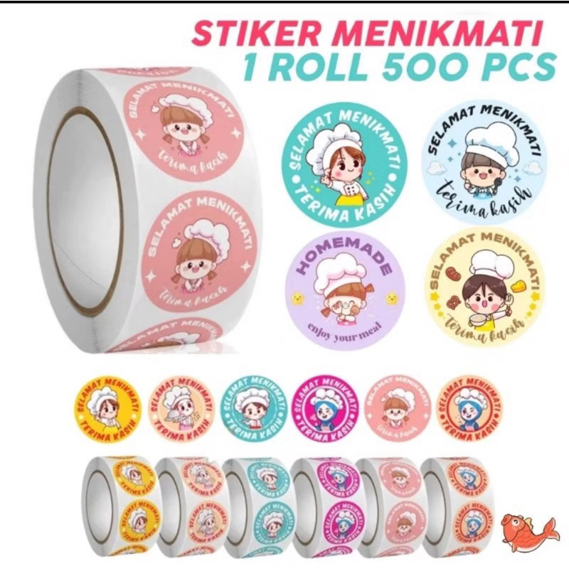 

Stiker label thank u edisi warna 1 roll /stiker thank you