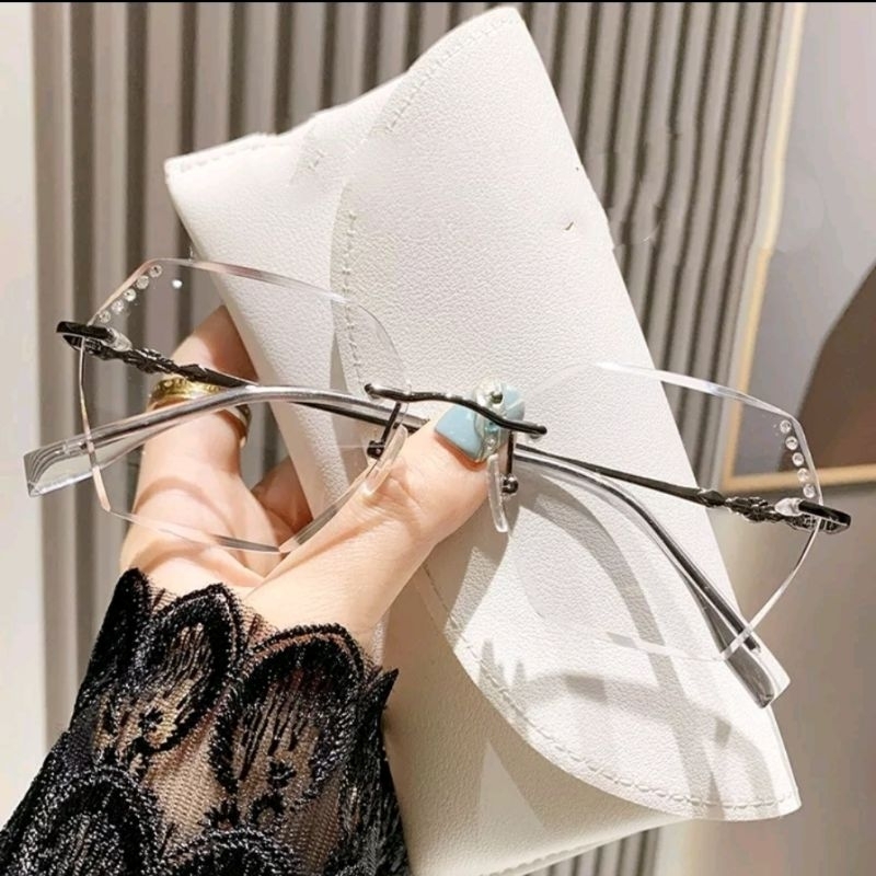 Kacamata minus frameless lensa photocromic