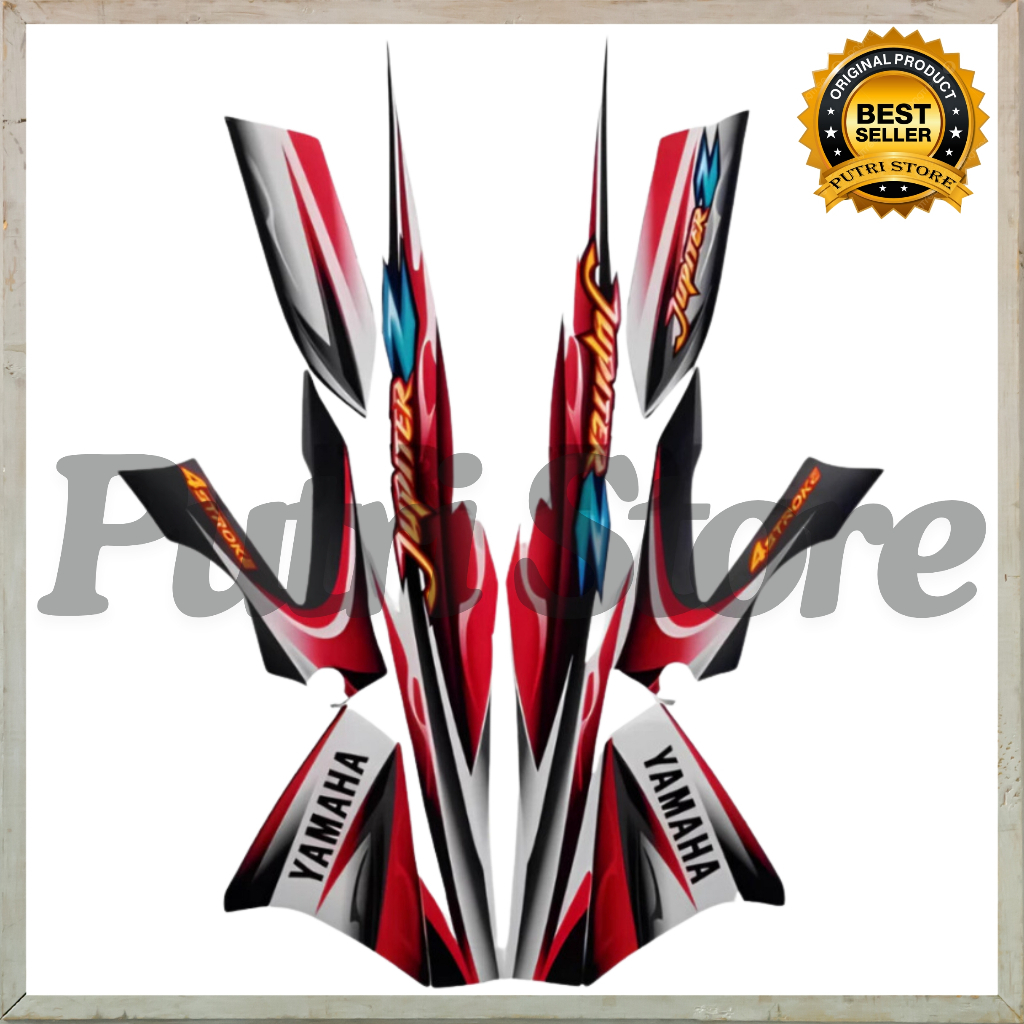 Striping Stiker Yamaha Jupiter Z Burhan 2005 Merah Hitam List Body Yamaha Jupiter Z Burhan 2005