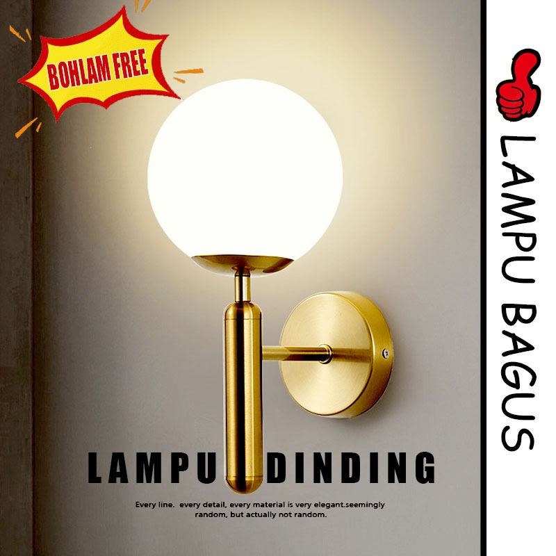 Lampu dinding gold brass/ Nordic Wall Lamp Lampu Dinding/lampu dinding bola gold