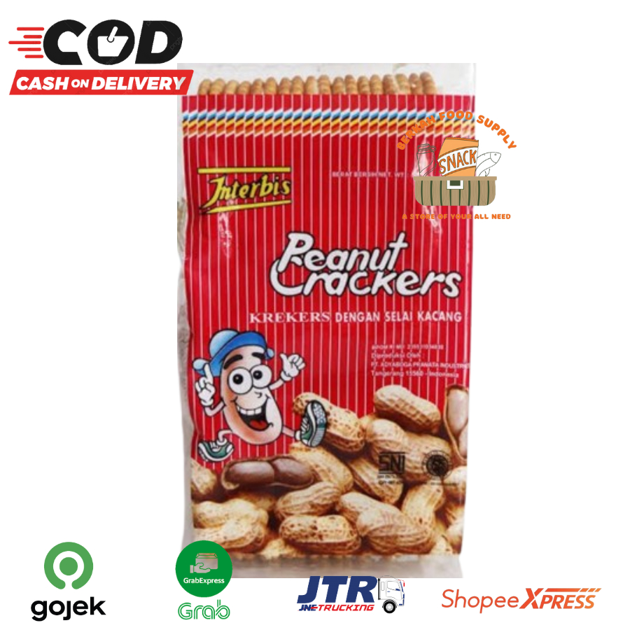 

[ BERKAH ] Interbis Biscuit Peanut Crackers 268gr Biskuit Krim Kacang Snack Cemilan Enak Cemilan Murah Halal