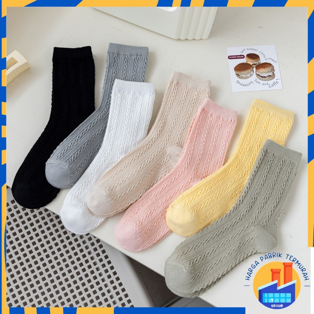 HPT Kaos Kaki 6997 Kaos Kaki Panjang Wanita Dewasa Embos Renda Kaos Kaki Wanita Korean Style