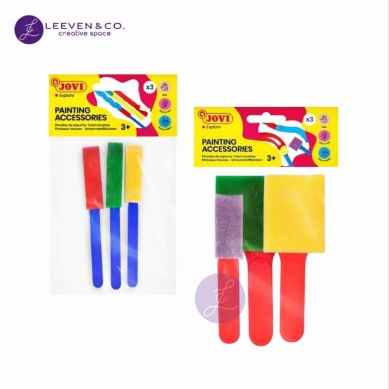 

JOVI PAINTING ACCESSORIES BAG WITH 3 SMALL FLAT FOAM BRUSHES
