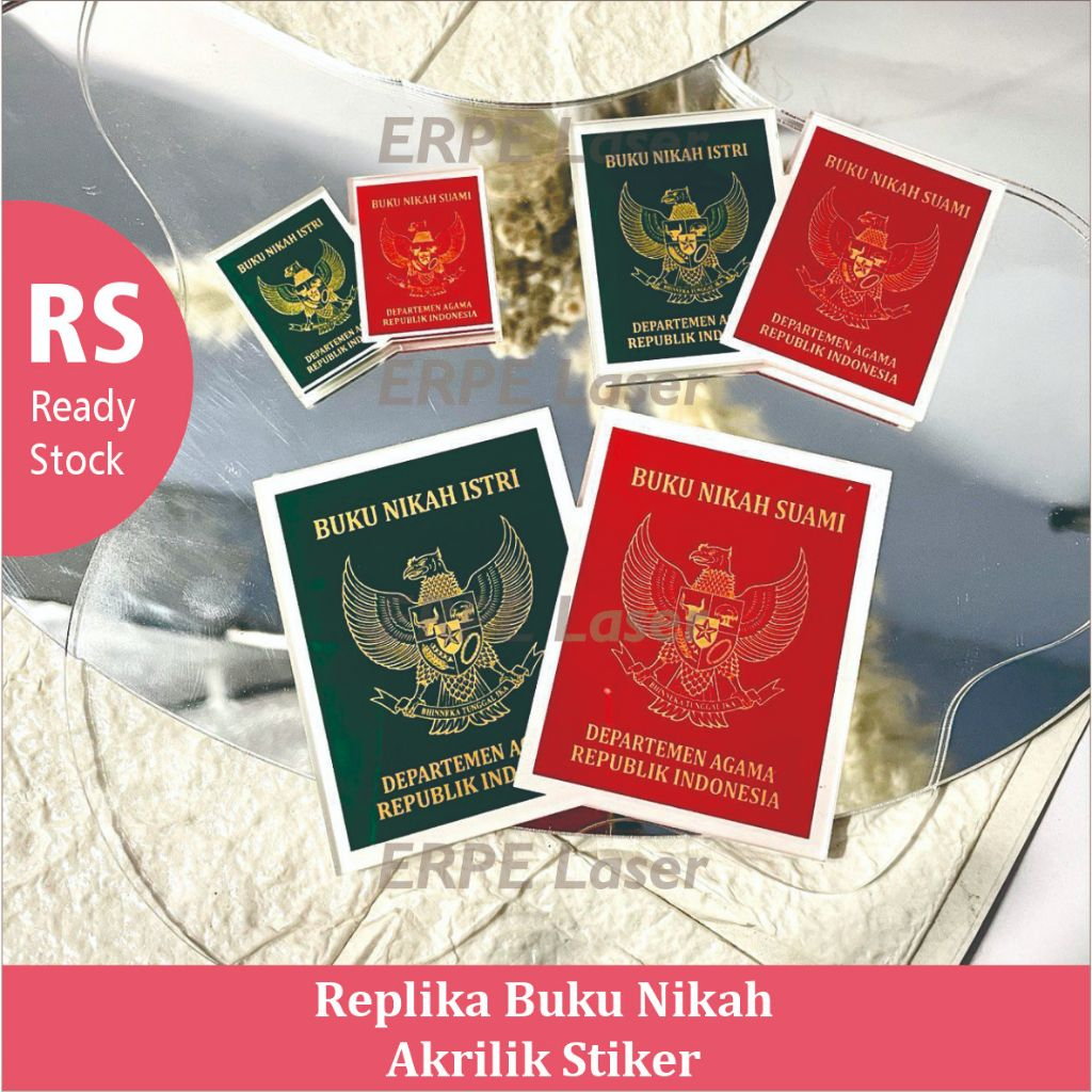Replika Buku Nikah Akrilik Warna Stiker