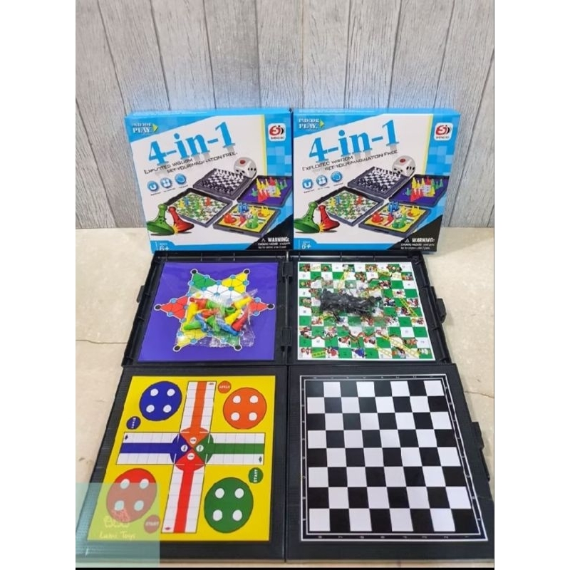 mainan ular tangga magnet catur /magnet chess 4 in 1 catur ludo halma