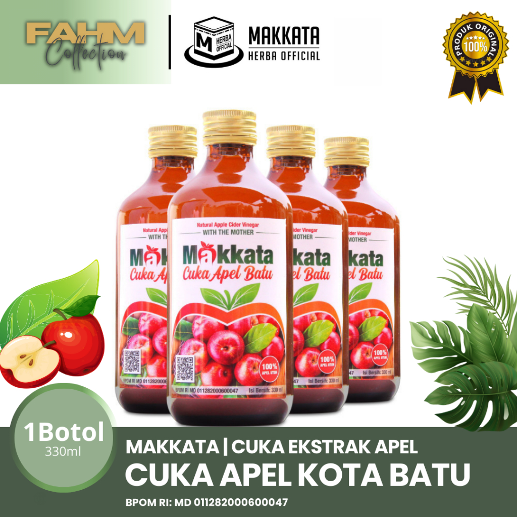 Cuka Apel Makkata - Cuka Apel Batu Makkata - (330ml)