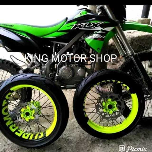 VELG SUPERMOTO KLX 150 DAN D TRAKER FULL SET AMA BAN IRC UKURANN 100 MM 120 RING 17