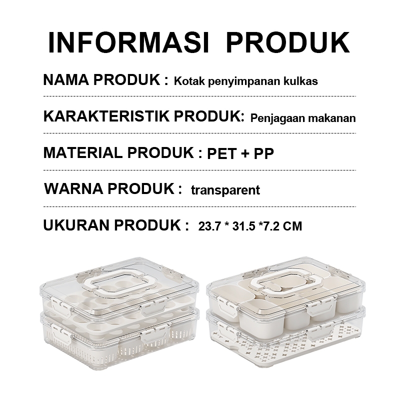 Kotak Penyimpanan Makanan Sayuran Kulkas Kotak Kulkas Dengan Pegangan Dan Sayuran Dapur Segar