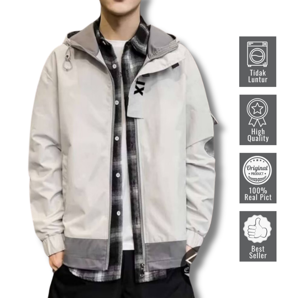 Jaket Hoodie Kombinasi Musim Dingin Pria SNSR MMIX Premium Original / Jaket Casual Korean Style