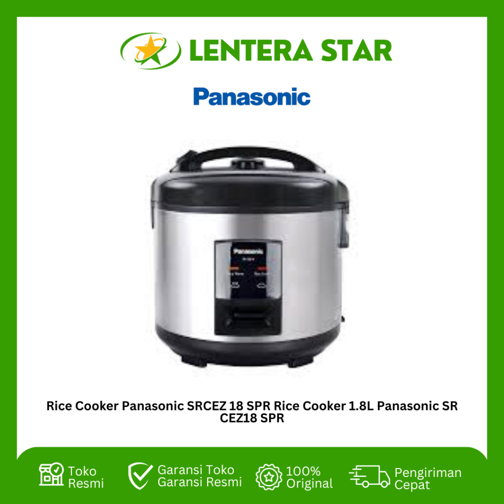 Rice Cooker Panasonic SRCEZ 18 SPR Rice Cooker 1.8L Panasonic SR CEZ18 SPR