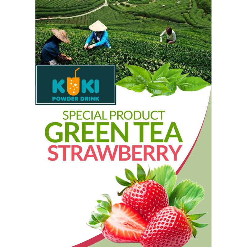 

Strawberry Green Tea BuBuk Minuman Premium1kg Halal