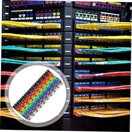 100pcs Cable Markers Colourful C-Type Marker Number Tag Label Sticker Label Kabel Jaringan Listrik U