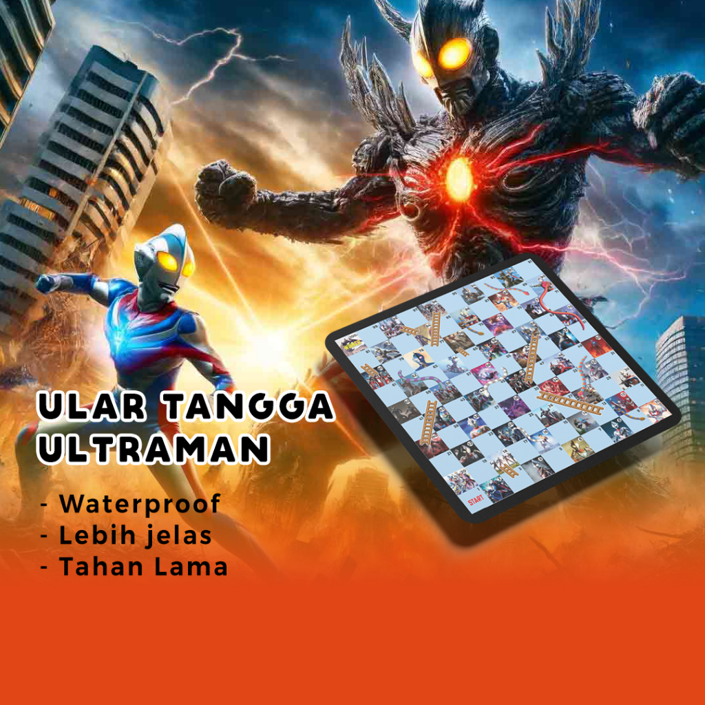 ular tangga ultraman - permainan seru - awet dan murah