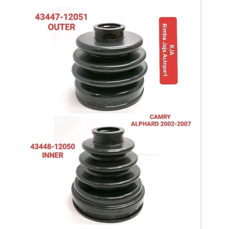 Boot As roda Camry/Alphard 2002-2007 Inner dan Outer Hitam