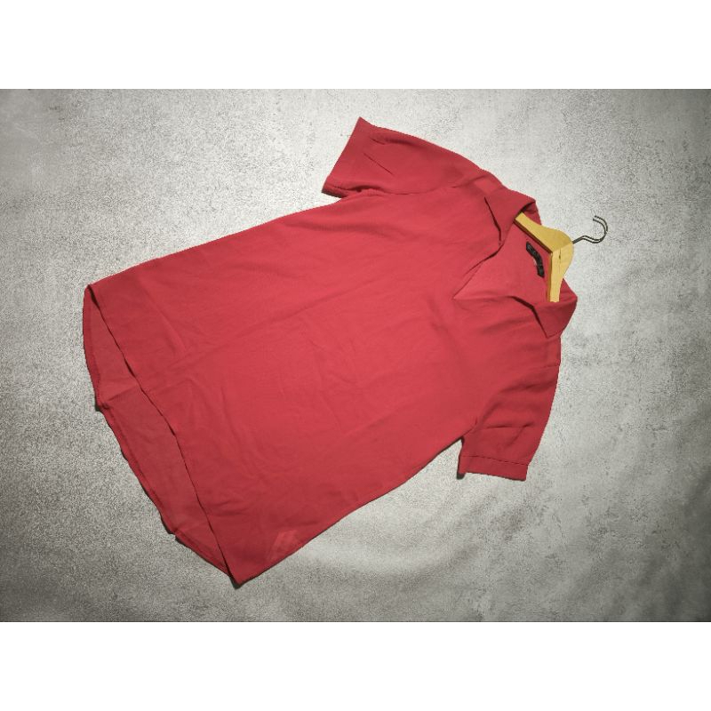 Red Korean Blouse by Zara