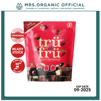 

Snack Cemilan Camilan Buah Coklat Stroberi TRUFRU Dark Chocolate Strawberries 119g - Gluten FREE NON GMO