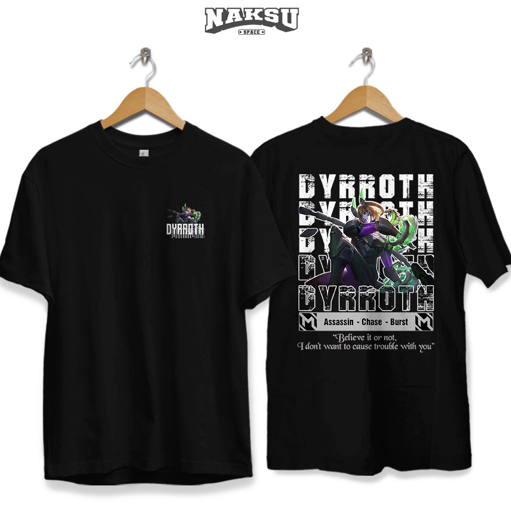KAOS STREETWEAR MOBILE LEGENDS SKIN DYRROTH VENOM BAJU DISTRO KAOS DEWASA KATUN COMBED 30S