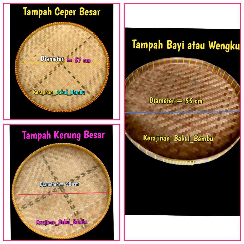 Tampah atau Nyiru Bambu Tampah anyaman bambu varian lengkap tampah tradisional kerajinan anyaman