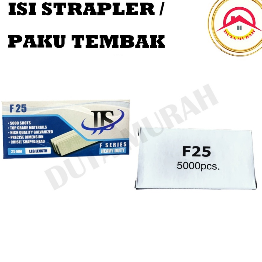 

HEMAT BESAR Isi Paku Tembak F25 Refill Air Nailer F25 Model Lurus