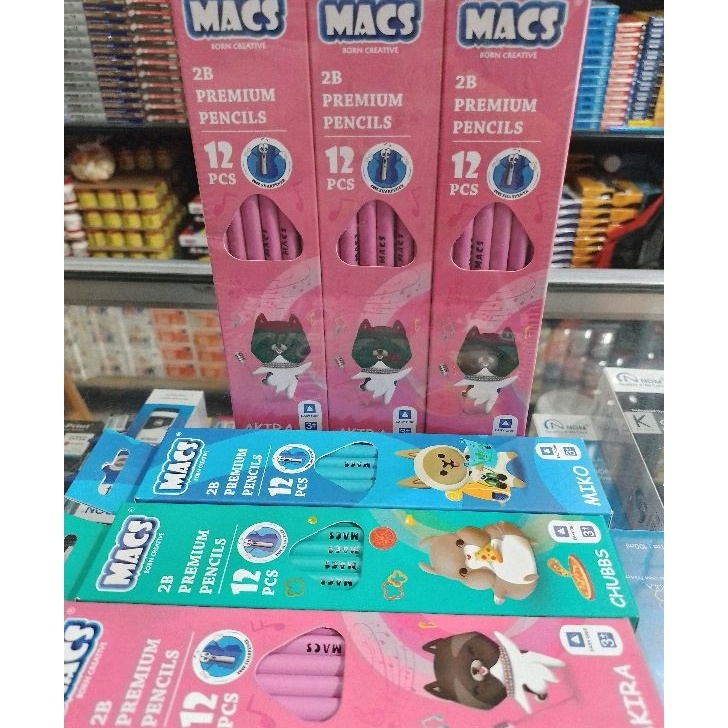 

STYLISH Pensil Kayu Pencil Macs 2B Premium 12 Pcs Original