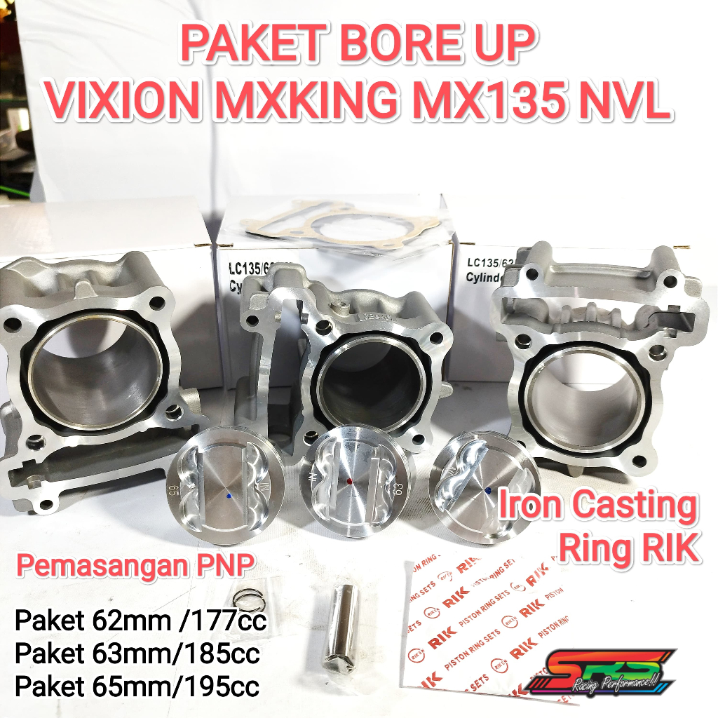 blokset Blok BORE UP 62 63 65 MX 150 king Vixion new r15 old
