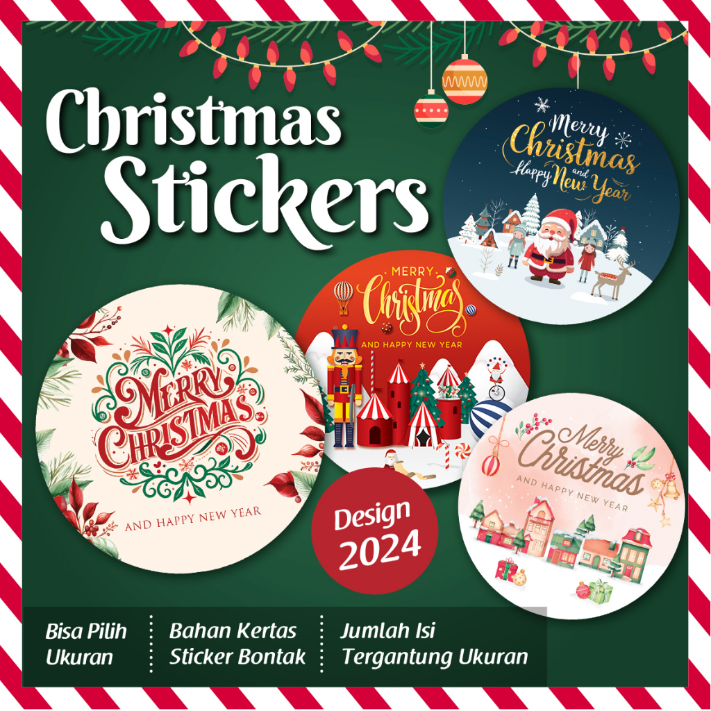 

[Isi 72-150] Sticker Christmas/ Sticker Natal/ Sticker Olshop