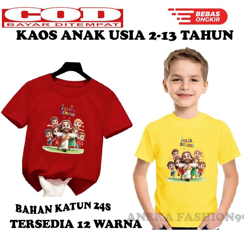 KAOS ROHANI KAOS USIA 2-13TH KAOS KRISTEN KAOS  ANAK SEKOLAH MINGGU KAOS MURAH KAOS NATAL