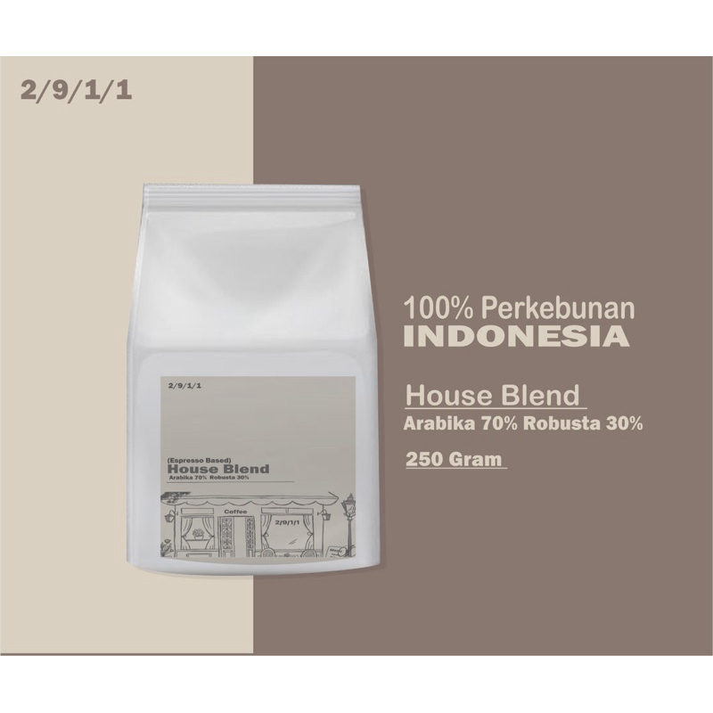

biji kopi roast beans house bland 1 KG