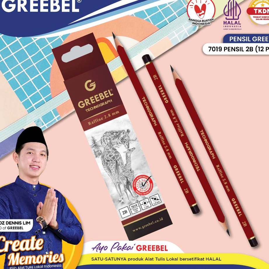 

DESAIN KEREN GREEBEL Pensil Pencil KayuGrafitGraphite 2B 719 tdk be utk ujian sekolahgambar