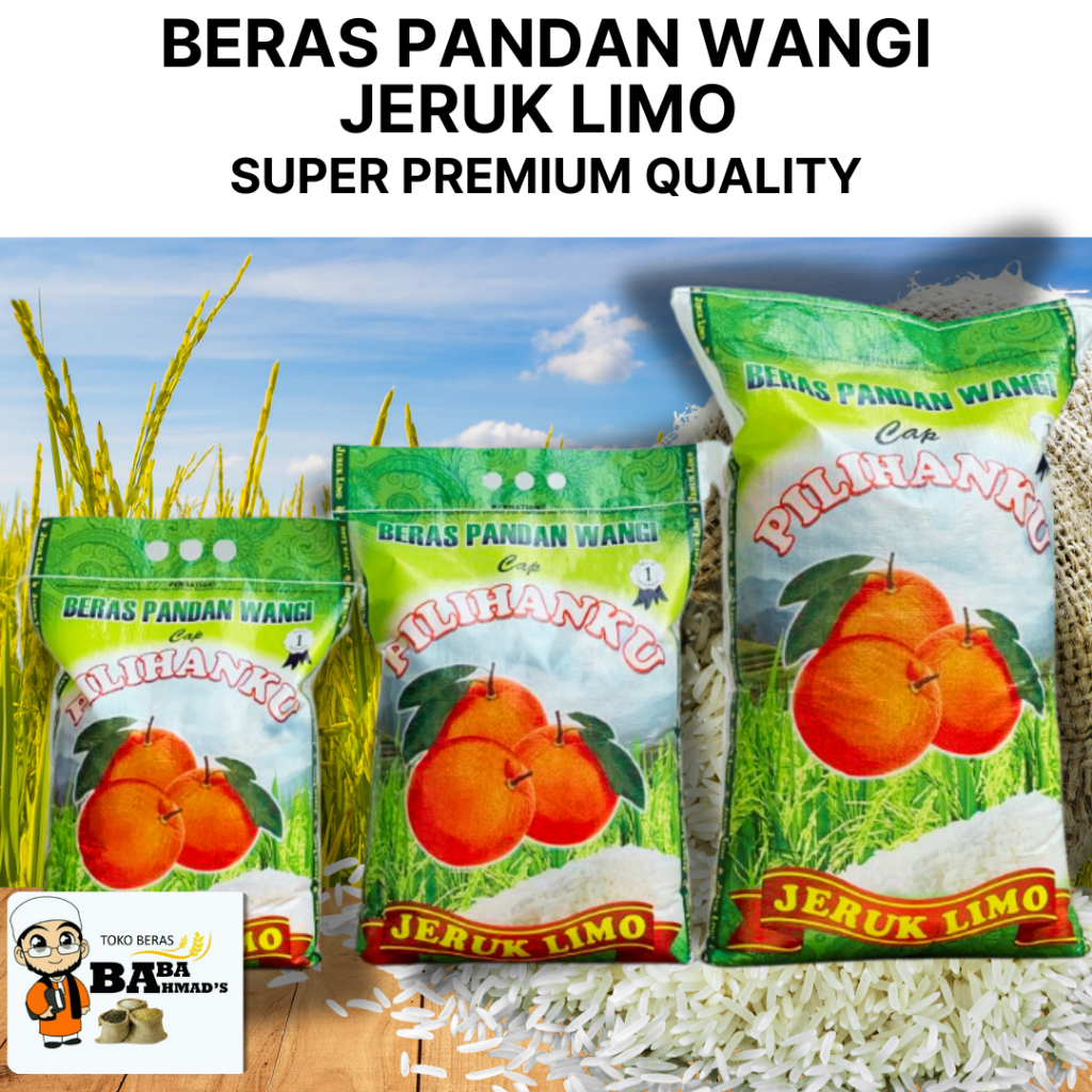 

BERAS PANDAN WANGI JERUK LIMO SUPER PREMIUM - 5KG/10KG/15KG/20KG/25KG