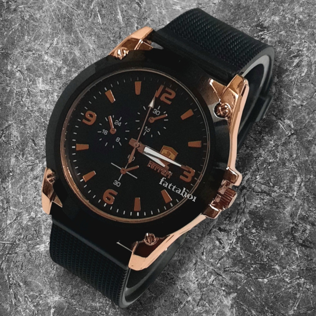 Jam Tangan Pria Prestige Ferrari Analog Quartz Elegan Premium Macho