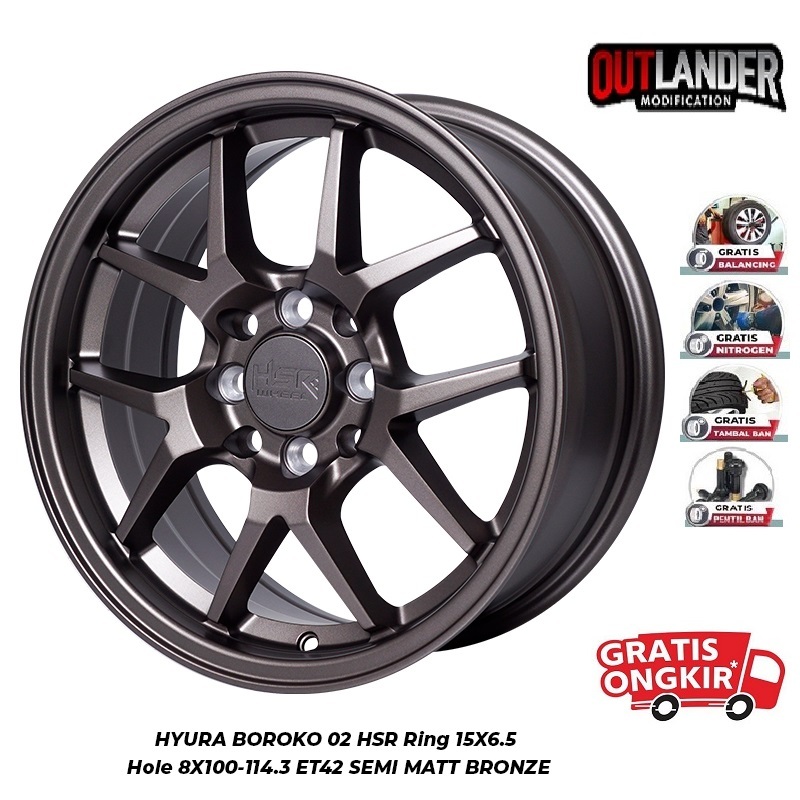 Velg mobil ring 15 avanza livina confero mazda2 fiesta mobilio avega freed hsr hyura r15 bronze