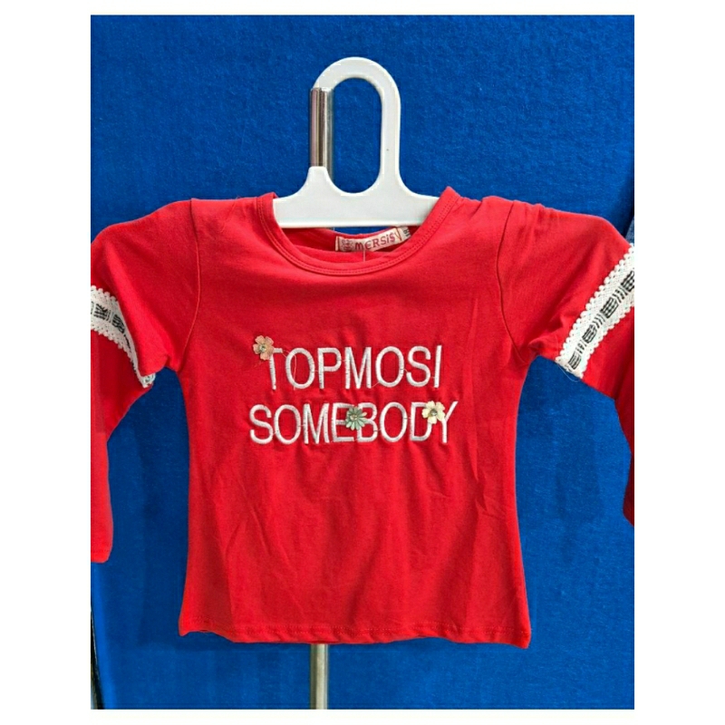 [SALE] KAOS LENGAN PANJANG ANAK CEWEK WARNA MERAH | KAOS LENGAN PANJANG ANAK PEREMPUAN WARNA MERAH
