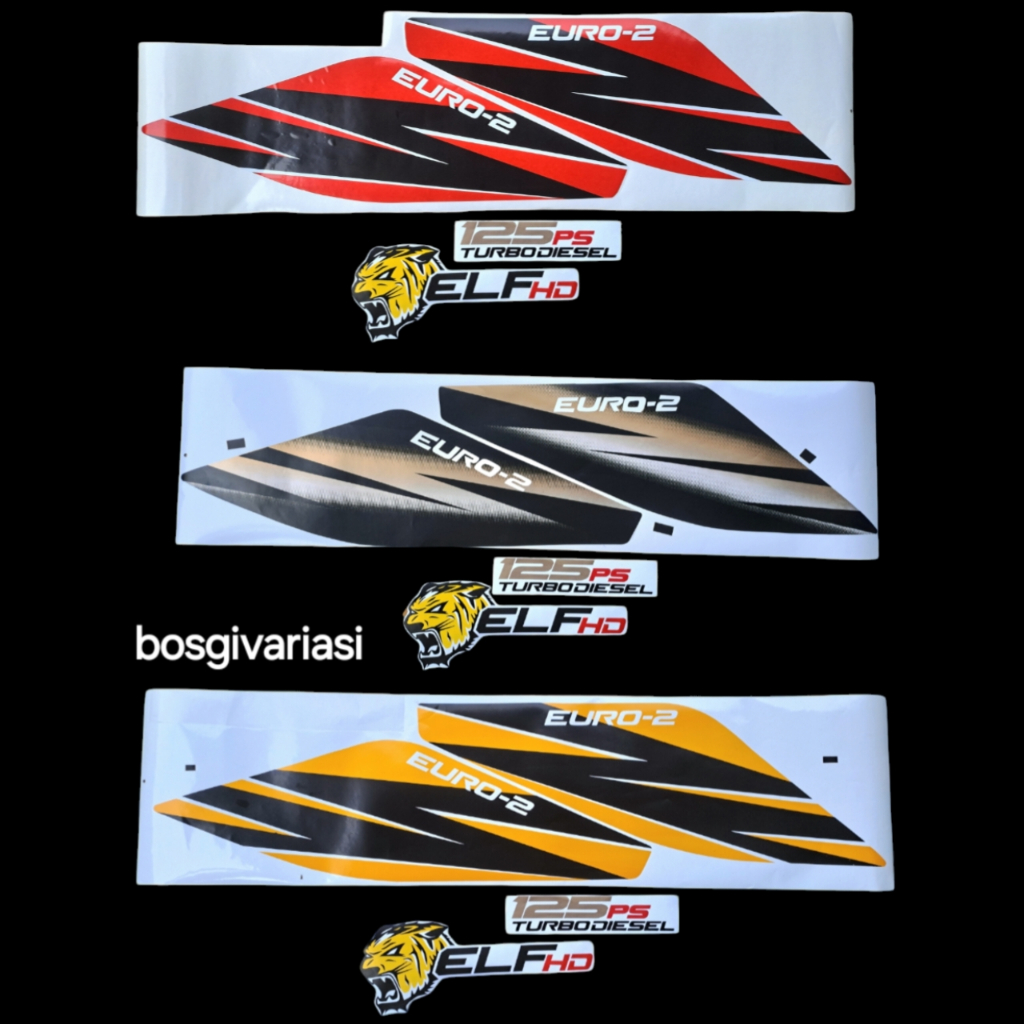 stiker emblem isuzu elf nkr 71 macan / stiker isuzu elf 125ps macan elf / stiker isuzu elf nkr nhr 5