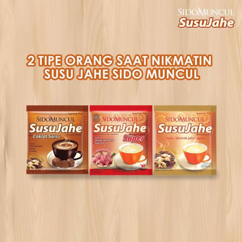 

Susu Jahe Sidomuncul 10's/Renteng | ✓ (isi 10pcs)