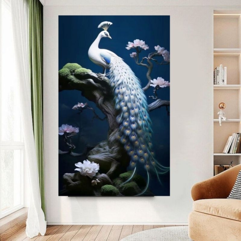 poster cetak, BURUNG MERAK, ukuran jumbo 70×100 cm dan 100×150 cm, tanpa bingkai