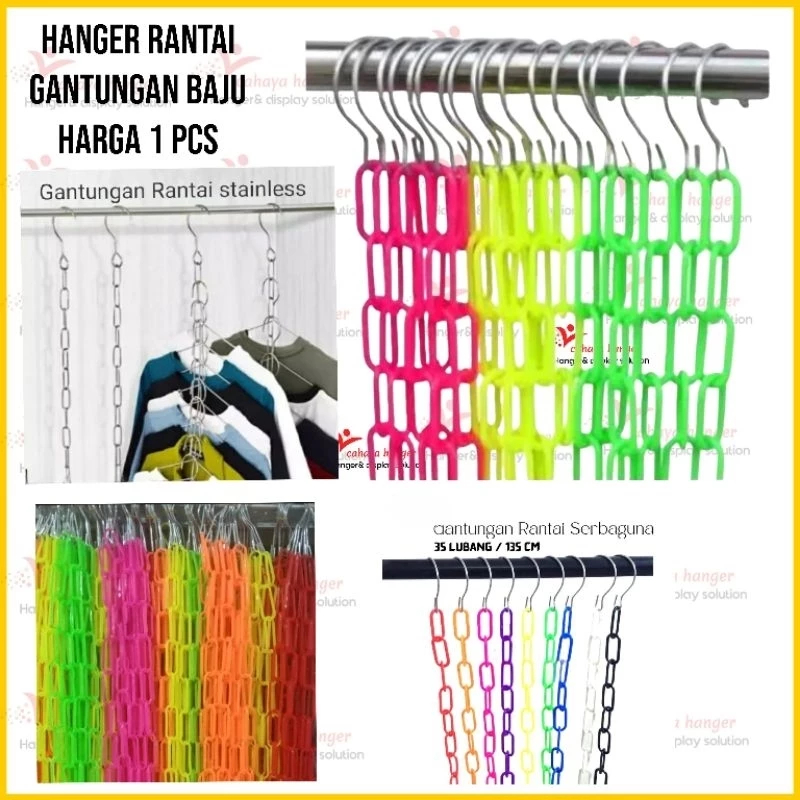 RAANTAI GANTUNGAN BAJU / RANTAI PLASTIK GANTUNGAN BAJU / HANGER RANTAI