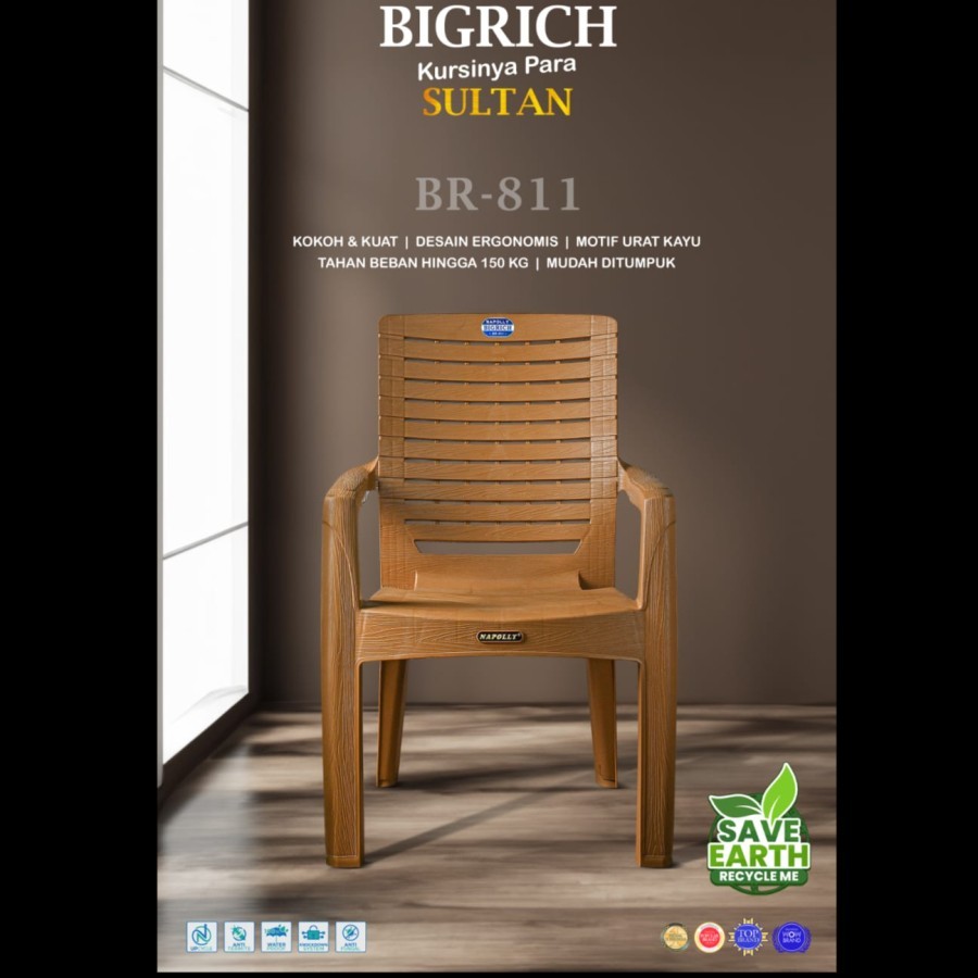 Kursi plastik Napolly BigRich - BR 811 Khusus Batam