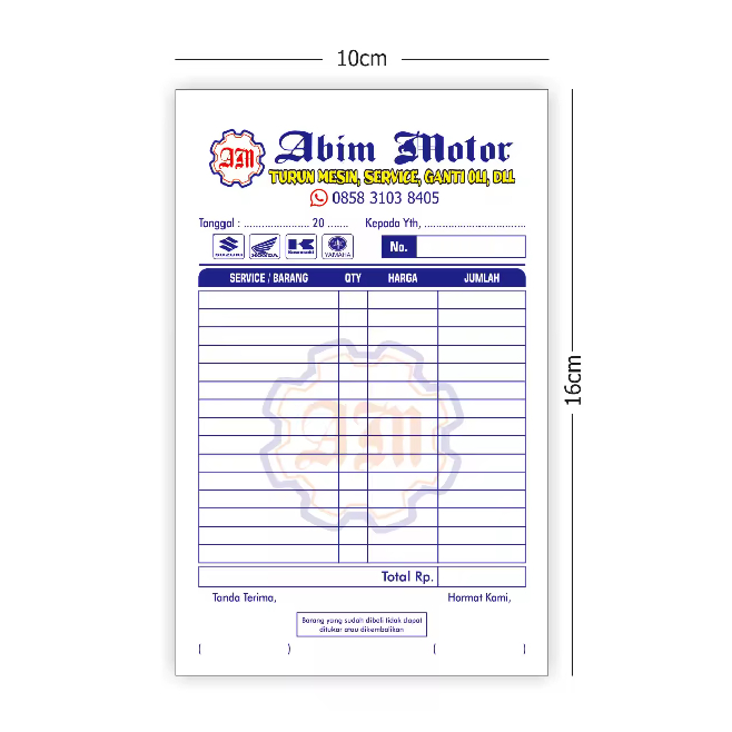 

PAKET NOTA 1 BUKU ISI 100 LEMBAR CUSTOM 1 2 3 RANGKAP / PLY