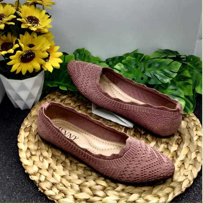Sepatu Flat Wanita Rajut Import
