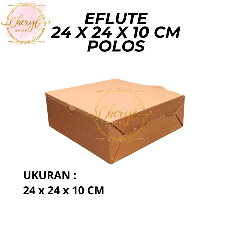 

(10 PCS) DOS / DUS KUE EFLUTE POLOS UK 24 x 24 x 10 CM / Kardus Box Kotak Hamper Eflute Polos