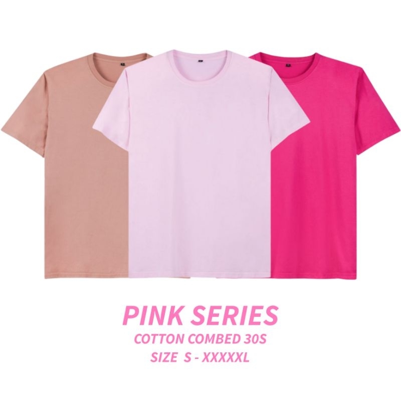 Kaos Pink Fanta Dusty Pria Wanita Lengan Pendek Cotton Combed 30s Big Size Jumbo Unisex Cowok Cewek
