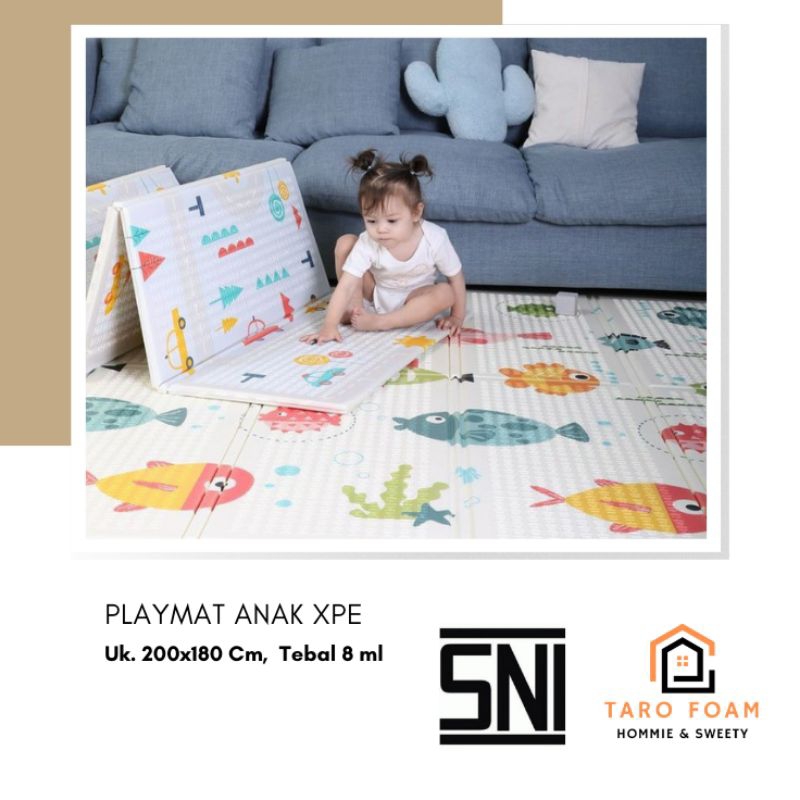 SNI XCLUSIVE  Free tas Playmat Bayi 200x180cm Tebal XPE Matras Anak Playmate Baby/alas lantai bayi/k