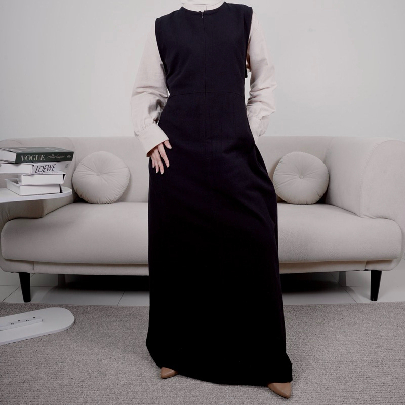 Sleeveless Dress Linen Inner Dress Bono Ribbon