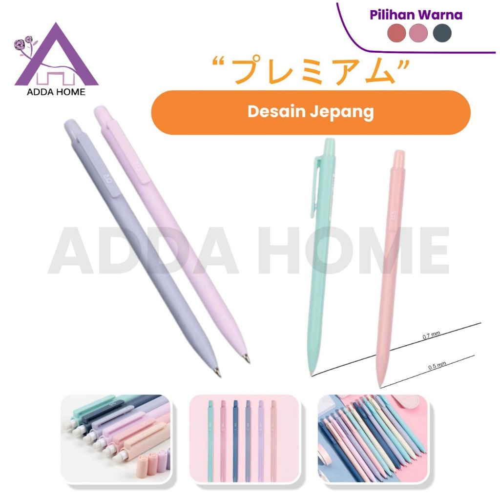 

Pensil Bentuk Pena ATK Tinta Ketebalan 0.5mm Dan 0.7mm Warna Pastel Aesthetic