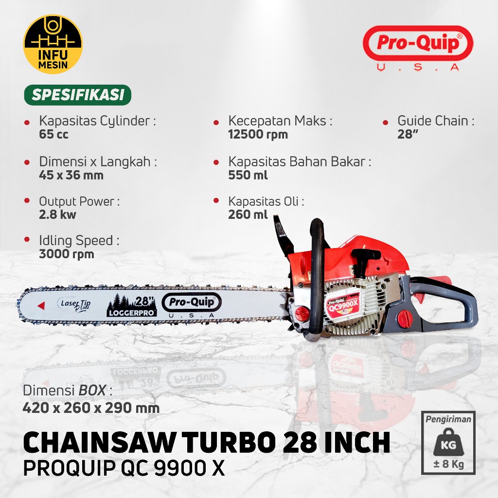Mesin Gergaji Kayu Chainsaw ProQuip QC 9900x