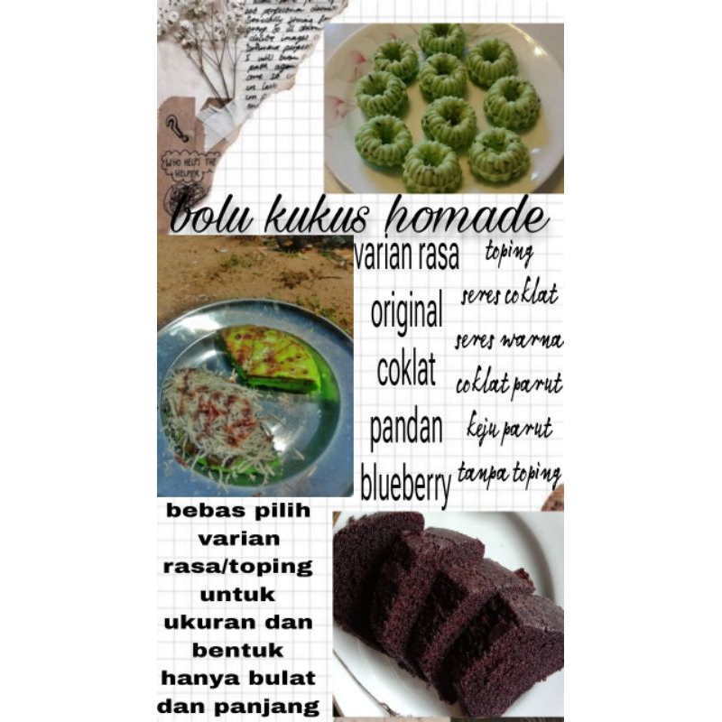 

Bolu kukus homade cocok untuk acara atau cemilan di rumah bisa pilih ukuran besar/kecil