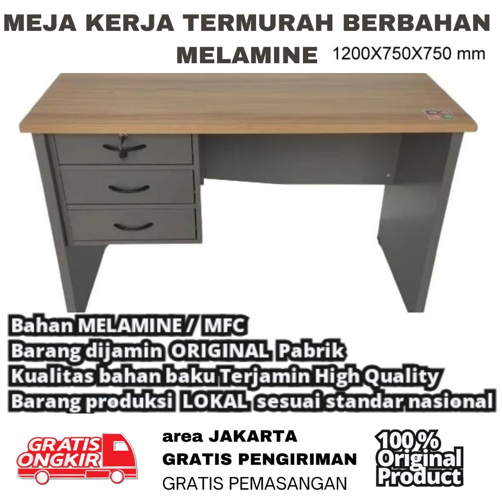 MEJA KANTOR MINIMALIS MEJA KERJA LACI MEJA KANTOR MODERN