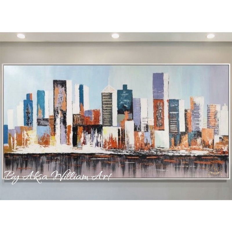 

lukisan dinding kantor, abstrak kota ~ city